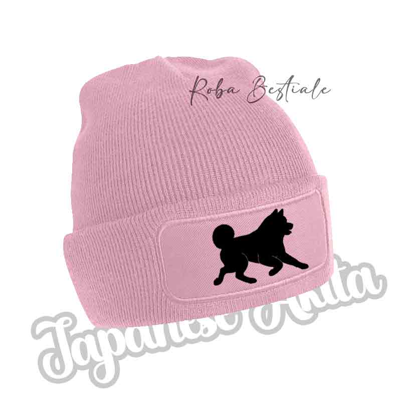 AKITA INU Beanie - BLACK, BLUE NAVY or BABY PINK Winter Hat - Silhouette in your choice of color