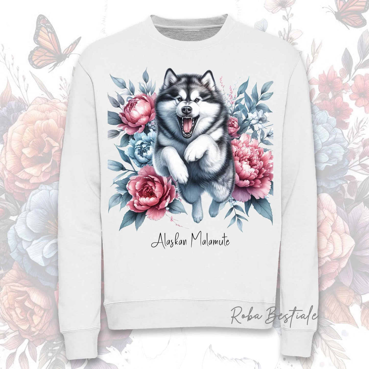 Felpa Invernale PEONY - ALASKAN MALAMUTE - Girocollo, Unisex, in tanti colori! - dalla XS alla 3XL