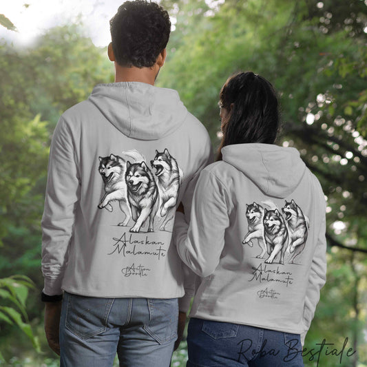 Felpa ACTION DOODLE - ALASKAN MALAMUTE 1 - Unisex - Grigia - dalla XS alla 3XL