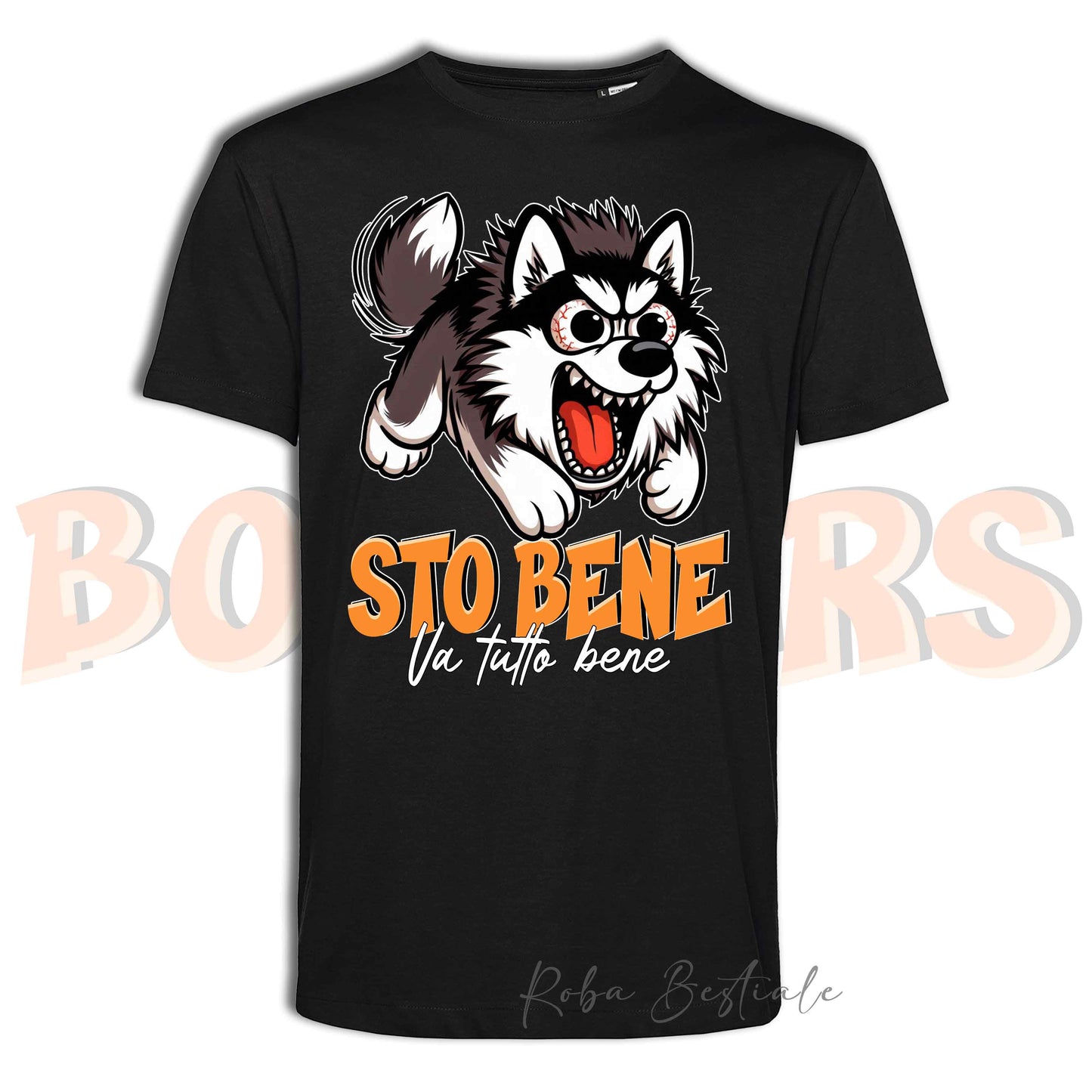 T-Shirt BONKERS - STO BENE - ALASKAN MALAMUTE Grigio - Uomo o Donna - dalla XS alla 5XL