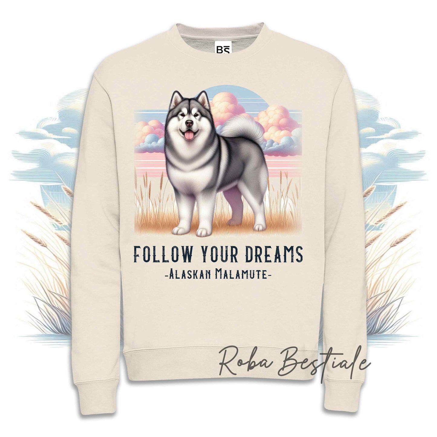 Felpa ALASKAN MALAMUTE Grigio - Girocollo - Collezione Dream