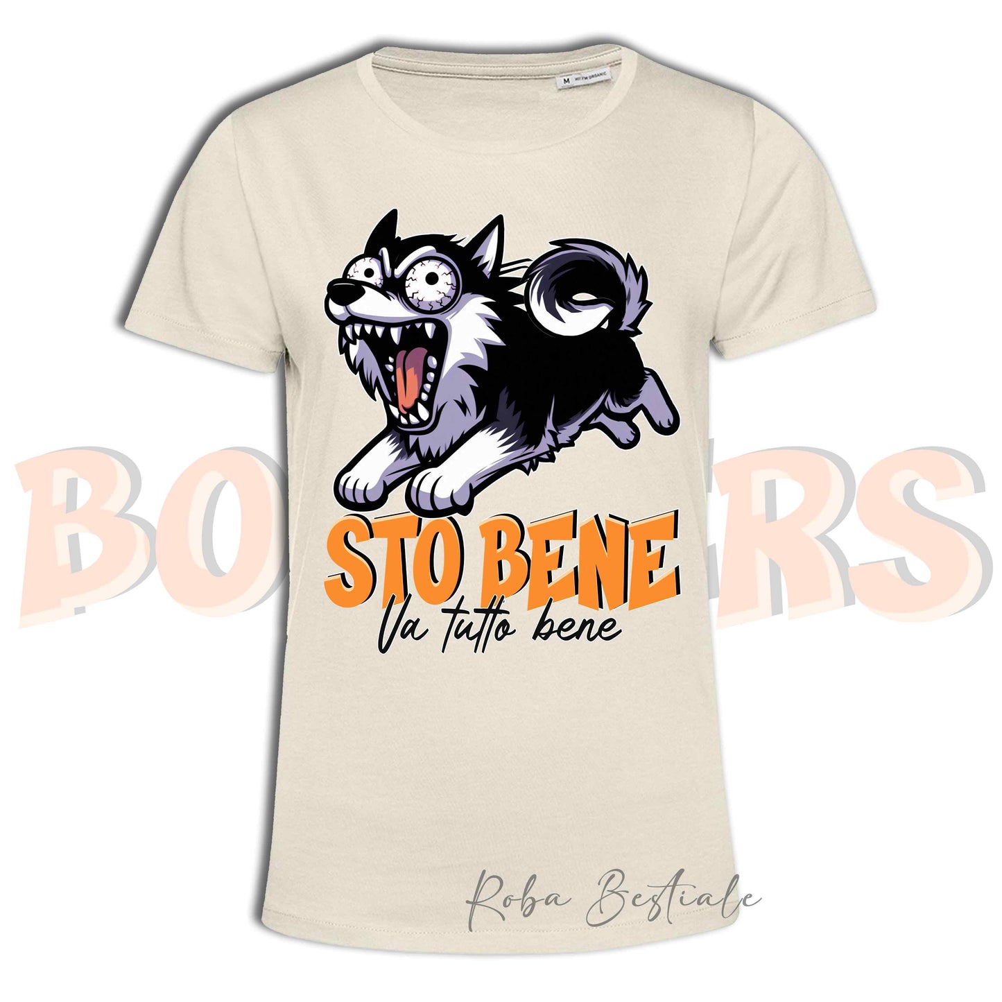 T-Shirt BONKERS - STO BENE - ALASKAN MALAMUTE Nero - Uomo o Donna - dalla XS alla 5XL
