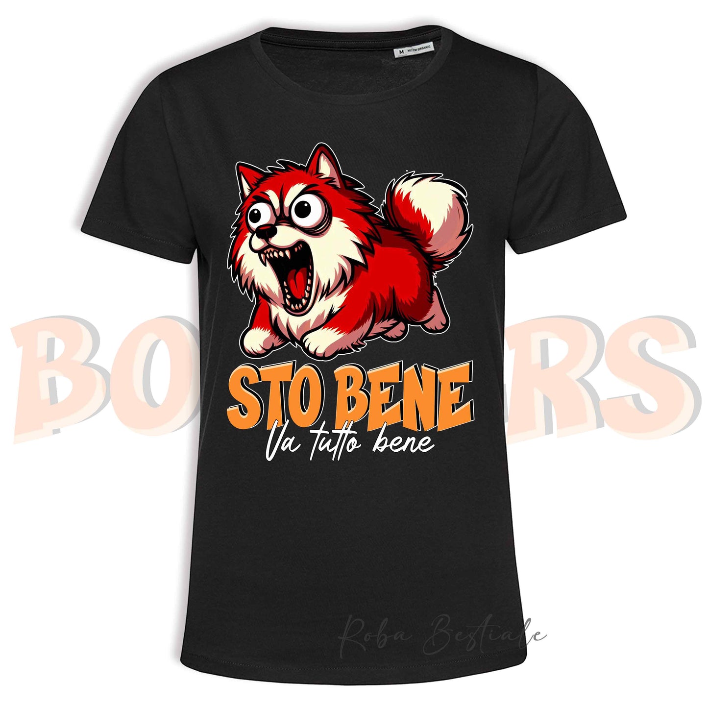 T-Shirt BONKERS - STO BENE - ALASKAN MALAMUTE Rosso - Uomo o Donna - dalla XS alla 5XL