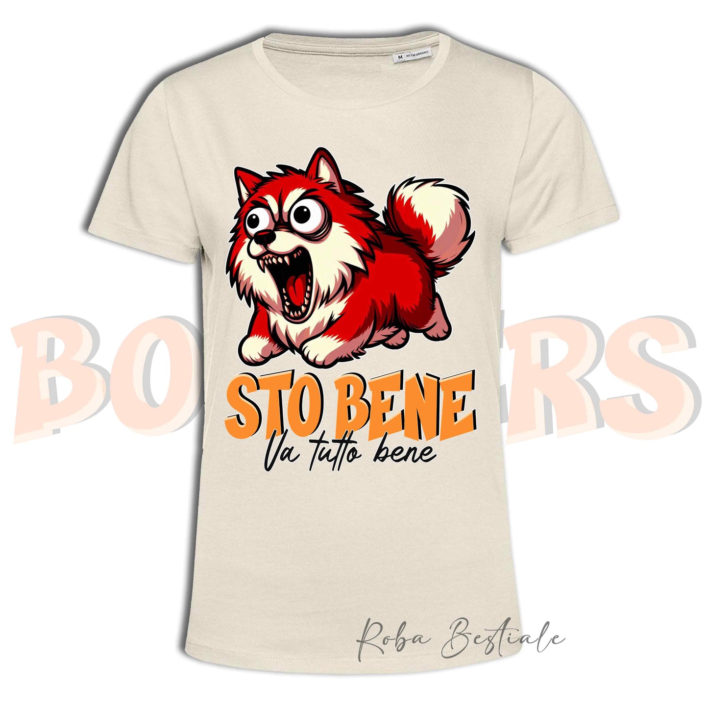 T-Shirt BONKERS - STO BENE - ALASKAN MALAMUTE Rosso - Uomo o Donna - dalla XS alla 5XL