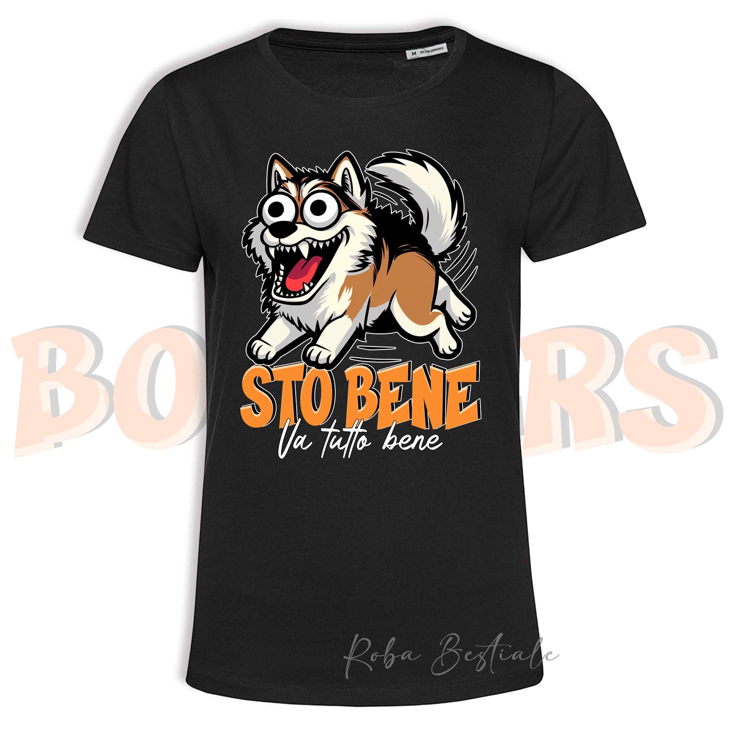 T-Shirt BONKERS - STO BENE - ALASKAN MALAMUTE Zibellino - Uomo o Donna - dalla XS alla 5XL