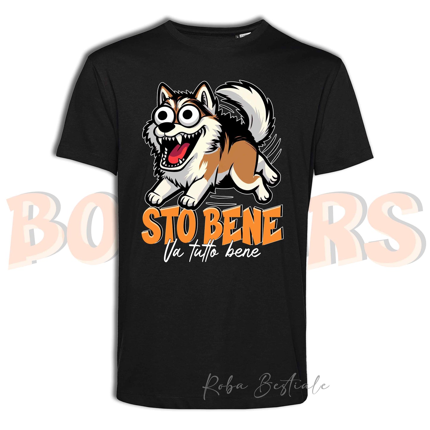 T-Shirt BONKERS - STO BENE - ALASKAN MALAMUTE Zibellino - Uomo o Donna - dalla XS alla 5XL
