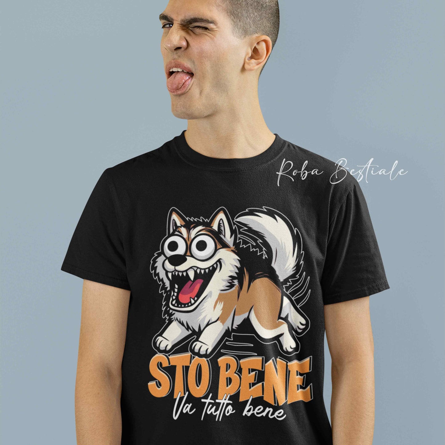 T-Shirt BONKERS - STO BENE - ALASKAN MALAMUTE Zibellino - Uomo o Donna - dalla XS alla 5XL