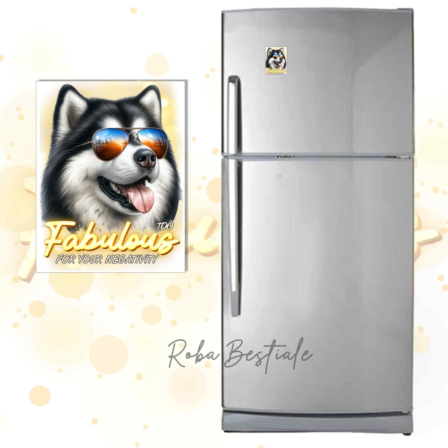 Calamita TOO FABULOUS - ALASKAN MALAMUTE - in MDF - 7x5 cm