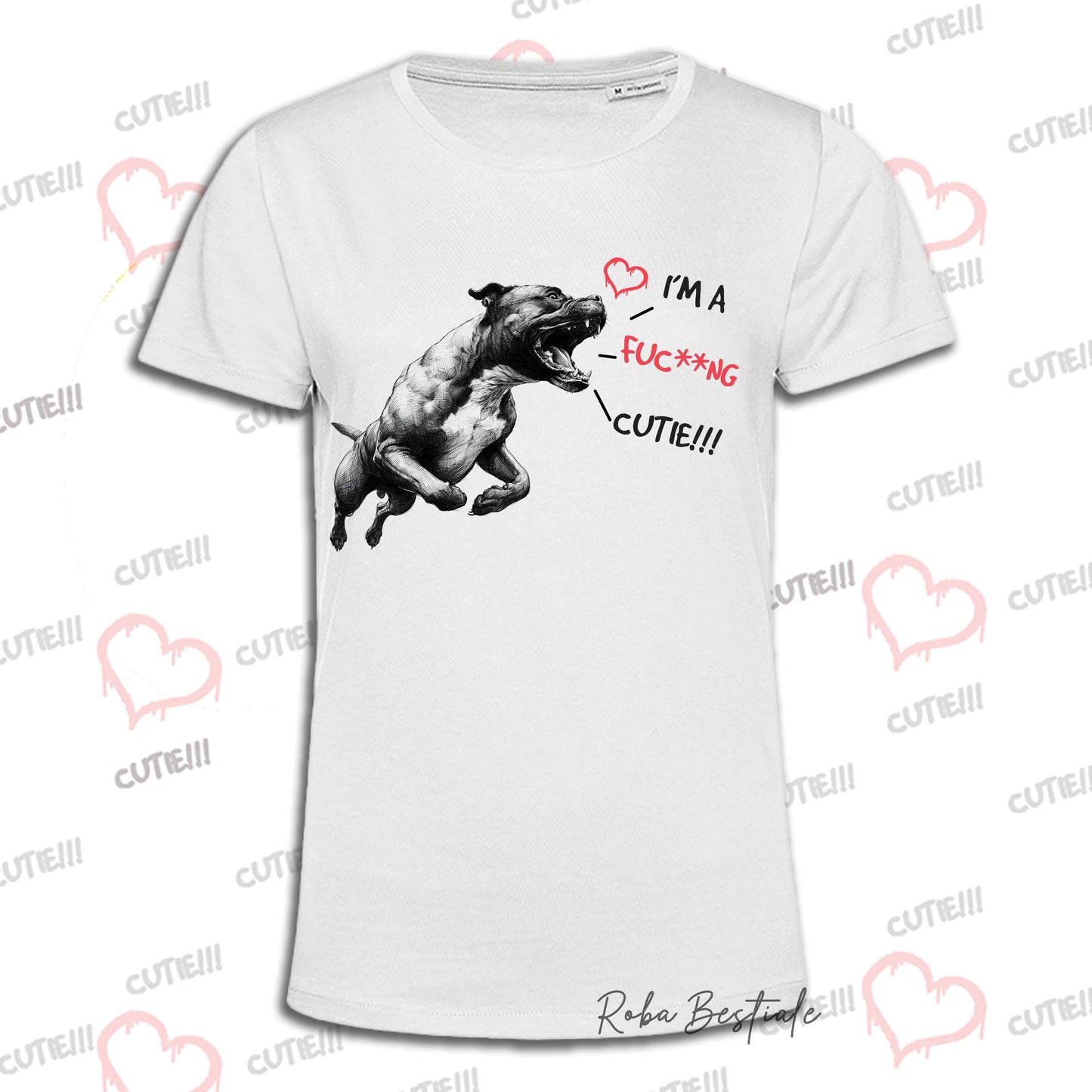 T-Shirt I'M A FUC**NG CUTIE - AMERICAN STAFFORDSHIRE TERRIER - Uomo o Donna - dalla XS alla 5XL