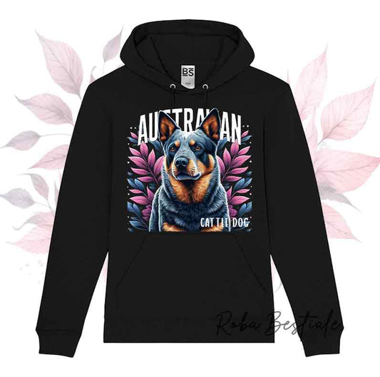 Felpa Invernale BLOSSOM BEAUTY - AUSTRALIAN CATTLE DOG Blue - Unisex - Nera o Grigia - dalla XS alla 3XL