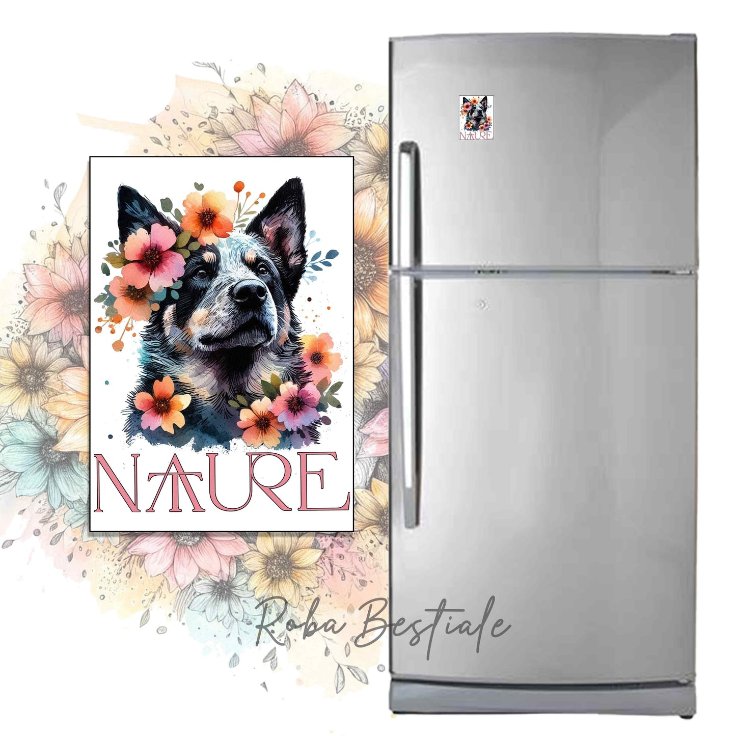 Calamita NATURE - AUSTRALIAN CATTLE DOG Blue - in MDF, 7x5 cm