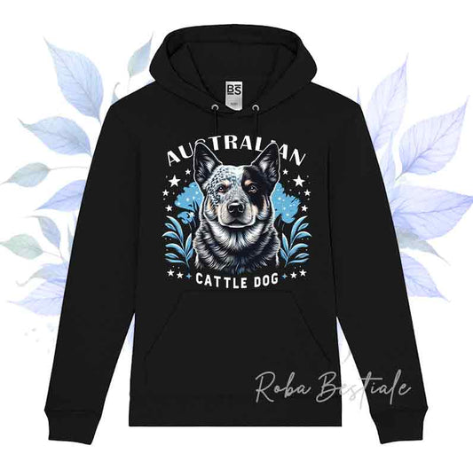 Felpa Invernale BLOSSOM BEAUTY - AUSTRALIAN CATTLE DOG Blue - Unisex - Nera o Grigia - dalla XS alla 3XL