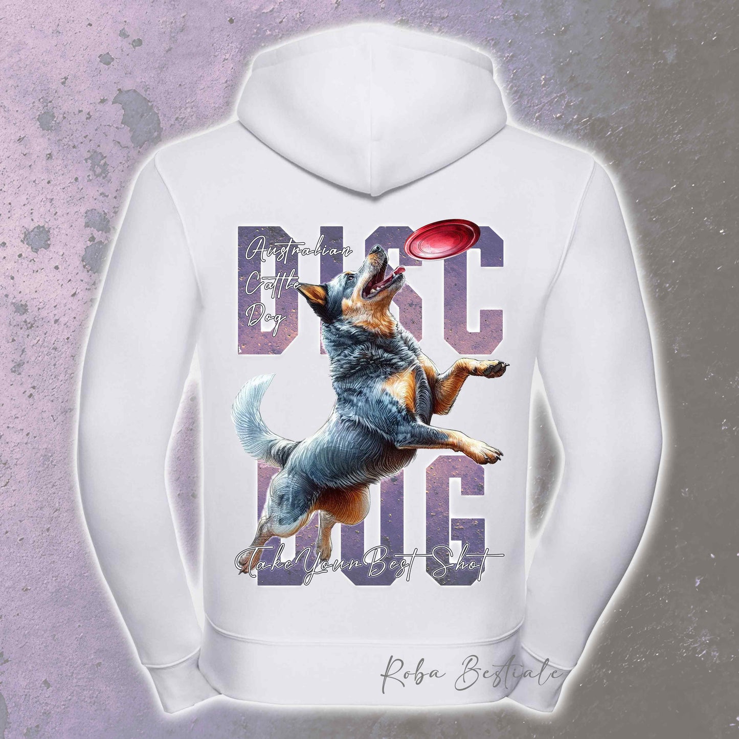 Felpa APTITUDE - DISC DOG - AUSTRALIAN CATTLE DOG Blue - Con Cappuccio e Full Zip, Uomo o Donna, in tanti colori - dalla XS alla 5XL
