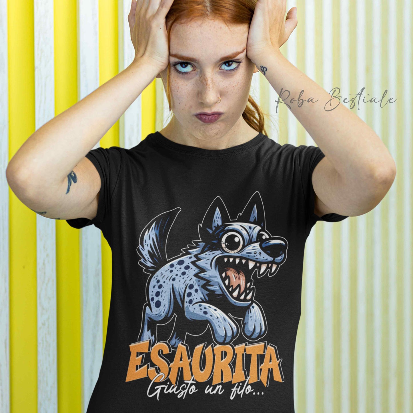 T-Shirt BONKERS - ESAURITA - AUSTRALIAN CATTLE DOG Blue - Uomo o Donna - dalla XS alla 5XL