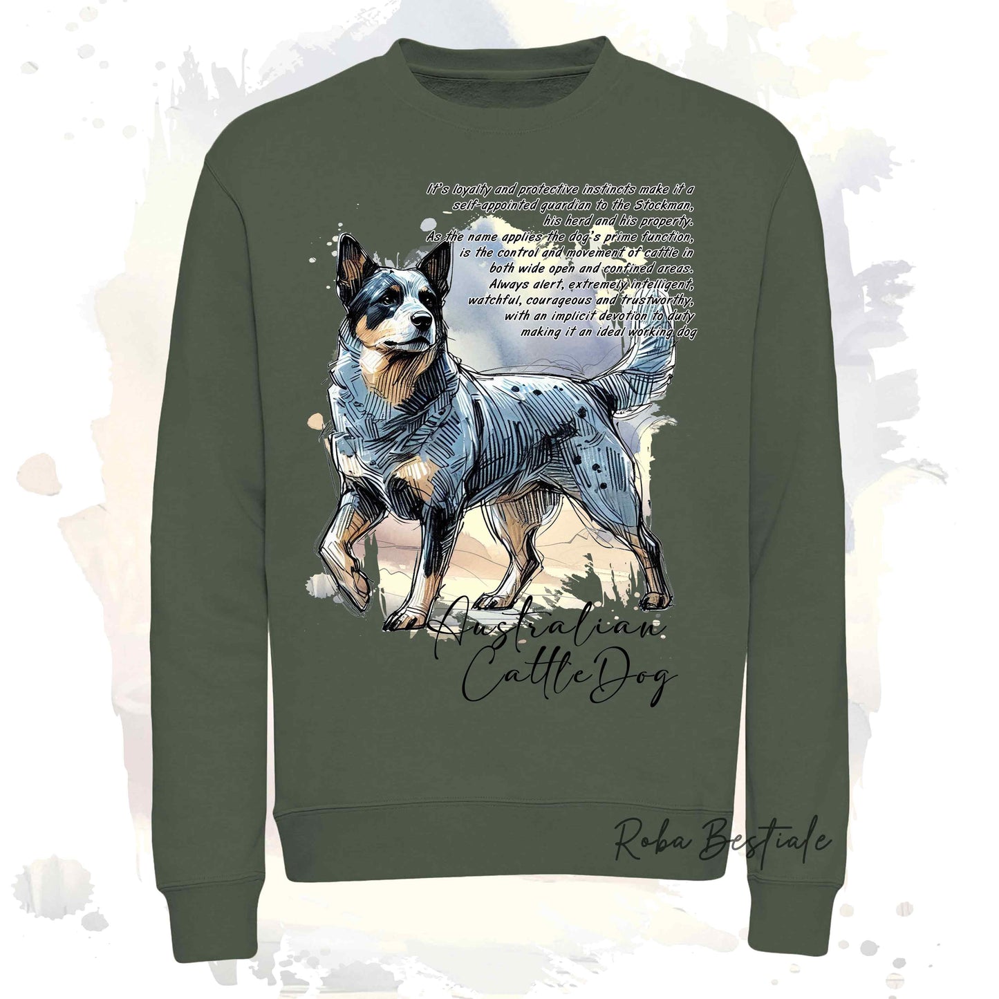 Felpa BEHAVIOR - AUSTRALIAN CATTLE DOG Blue - Girocollo, Unisex, in tanti colori! - dalla XS alla 3XL