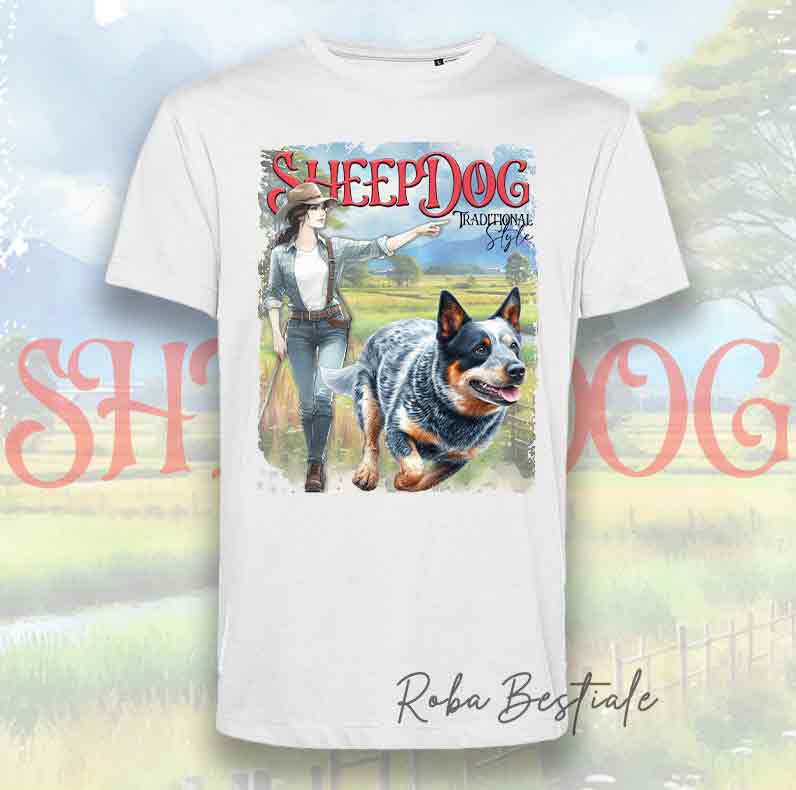 VINTAGE SHEEPDOG T-Shirt - AUSTRALIAN CATTLE DOG Blue - "BOY" or "GIRL" design