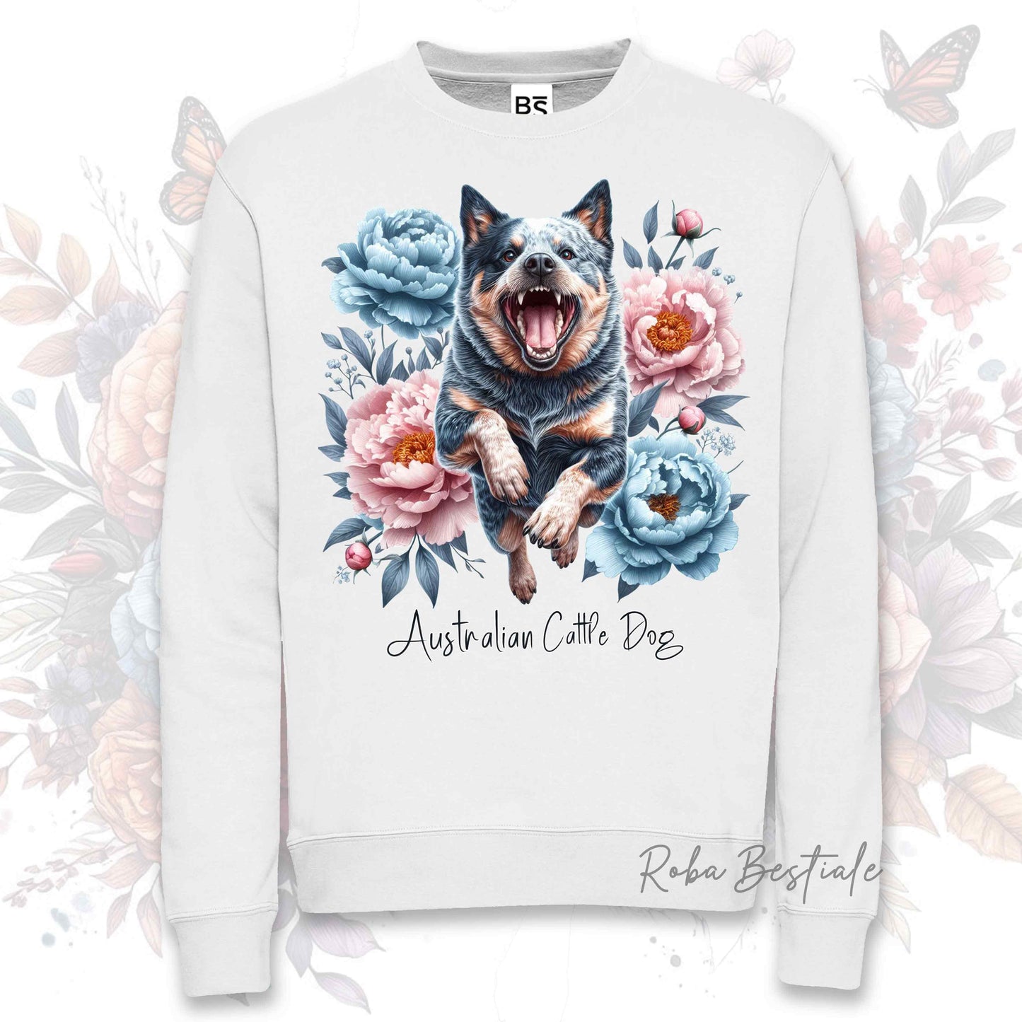 Felpa Invernale PEONY - AUSTRALIAN CATTLE DOG Blue - Girocollo, Unisex, in tanti colori! - dalla XS alla 3XL
