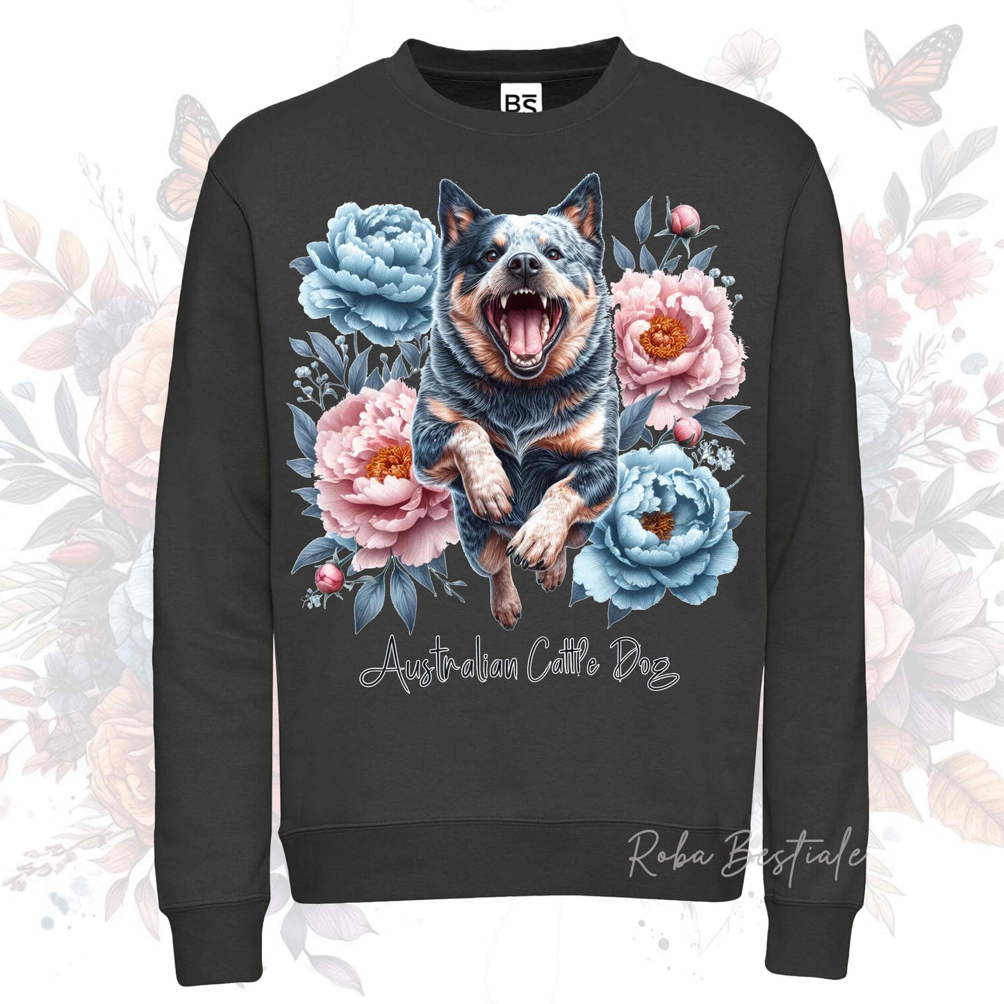 Felpa Invernale PEONY - AUSTRALIAN CATTLE DOG Blue - Girocollo, Unisex, in tanti colori! - dalla XS alla 3XL