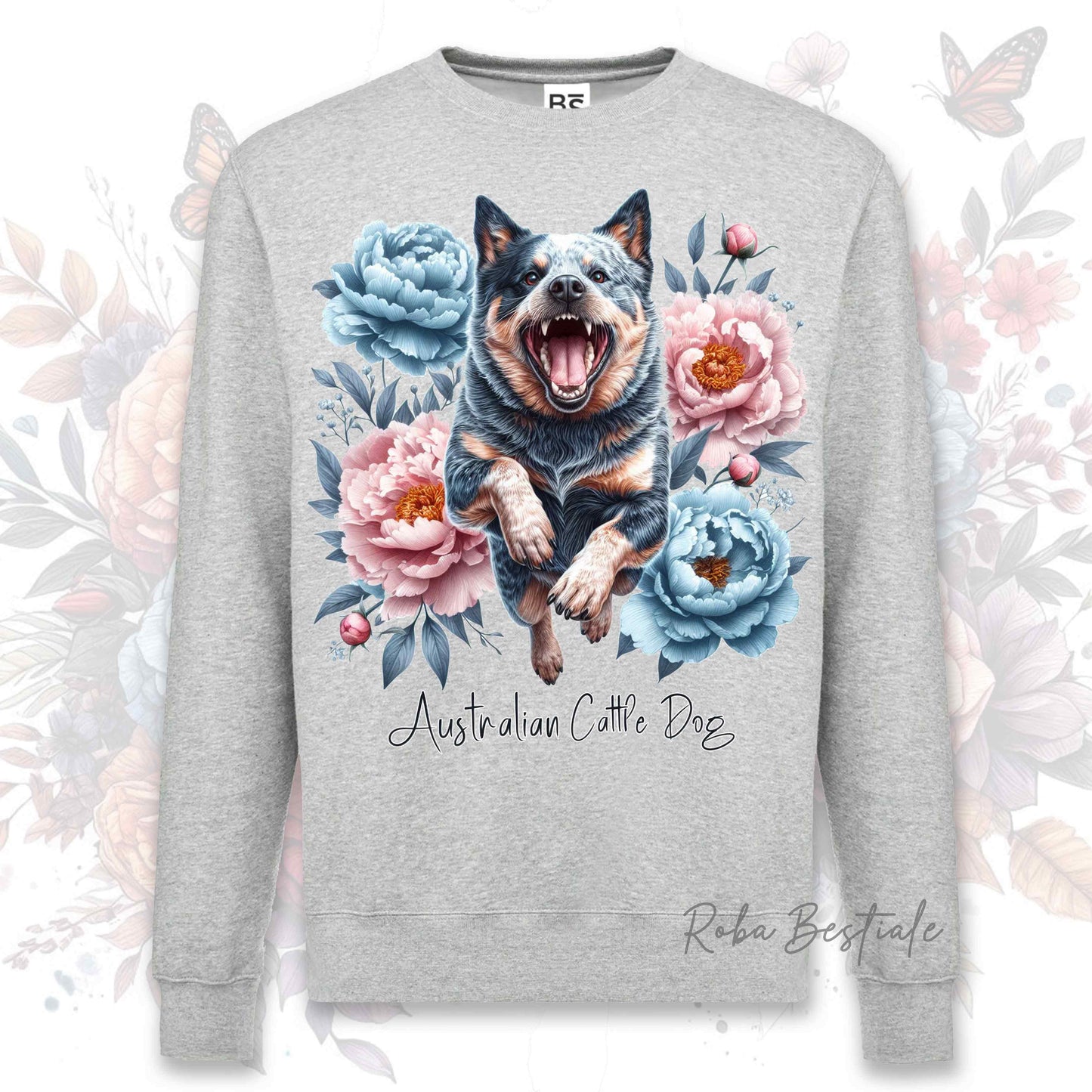 Felpa Invernale PEONY - AUSTRALIAN CATTLE DOG Blue - Girocollo, Unisex, in tanti colori! - dalla XS alla 3XL