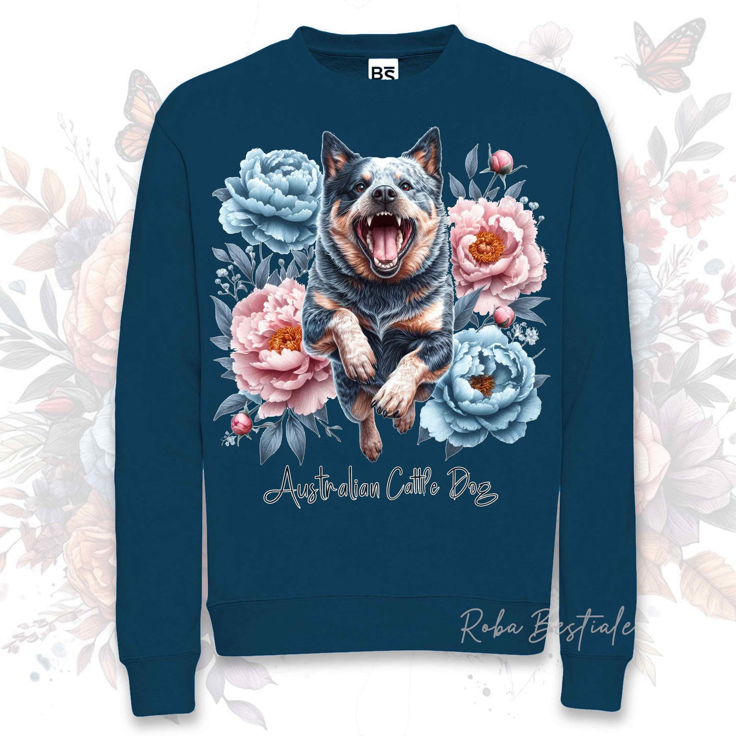 Felpa Invernale PEONY - AUSTRALIAN CATTLE DOG Blue - Girocollo, Unisex, in tanti colori! - dalla XS alla 3XL