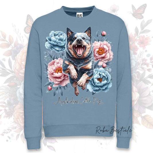 Felpa Invernale PEONY - AUSTRALIAN CATTLE DOG Blue - Girocollo, Unisex, in tanti colori! - dalla XS alla 3XL
