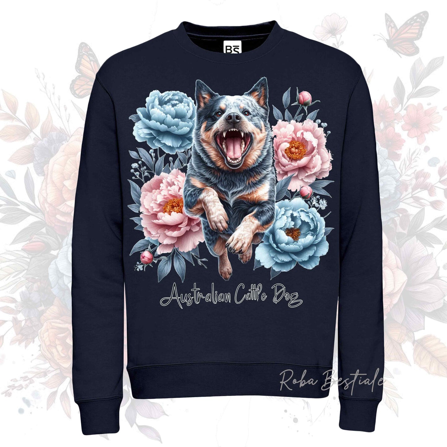 Felpa Invernale PEONY - AUSTRALIAN CATTLE DOG Blue - Girocollo, Unisex, in tanti colori! - dalla XS alla 3XL