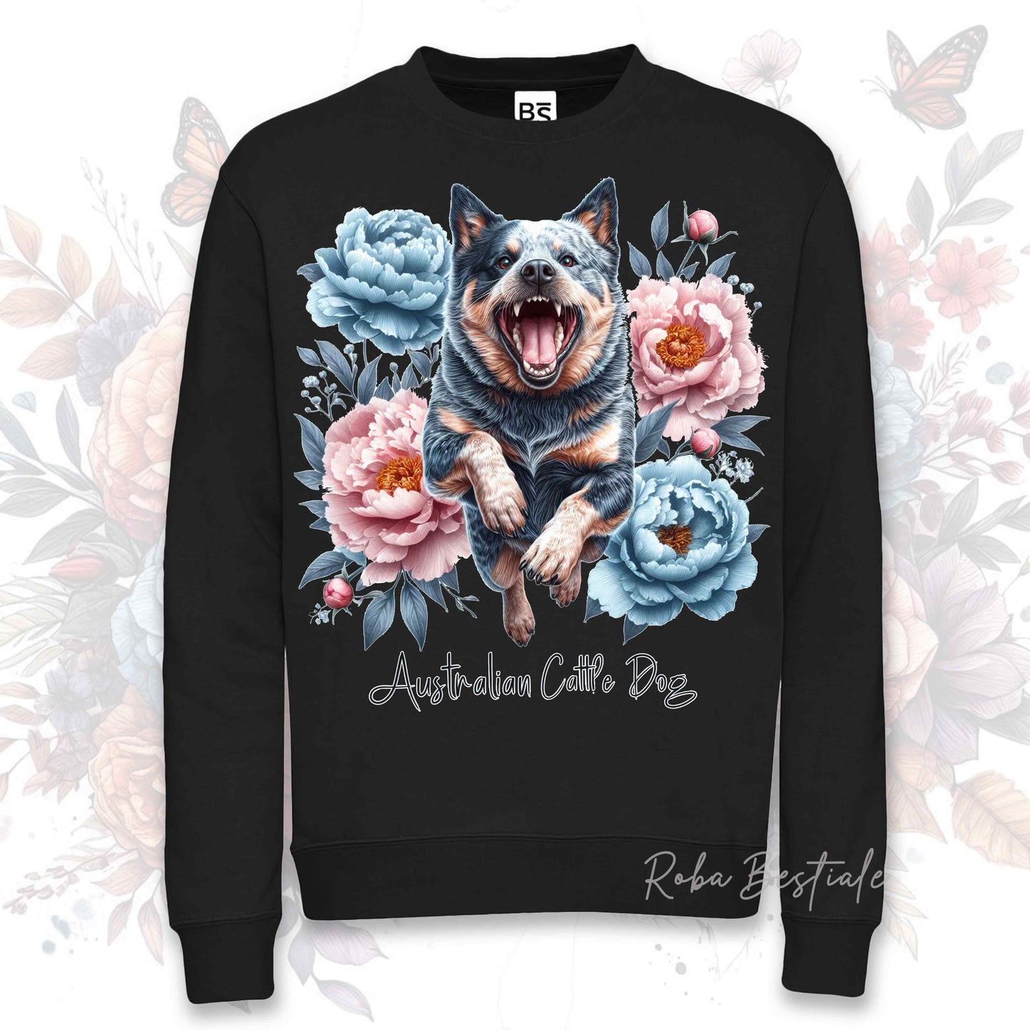 Felpa Invernale PEONY - AUSTRALIAN CATTLE DOG Blue - Girocollo, Unisex, in tanti colori! - dalla XS alla 3XL