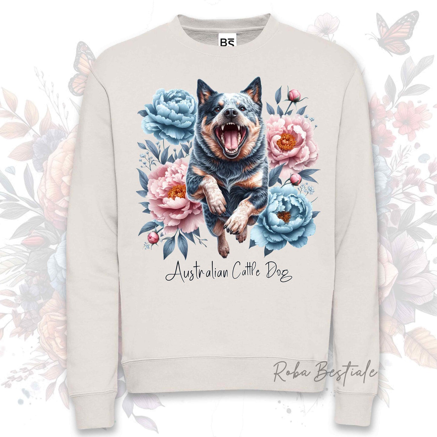 Felpa Invernale PEONY - AUSTRALIAN CATTLE DOG Blue - Girocollo, Unisex, in tanti colori! - dalla XS alla 3XL
