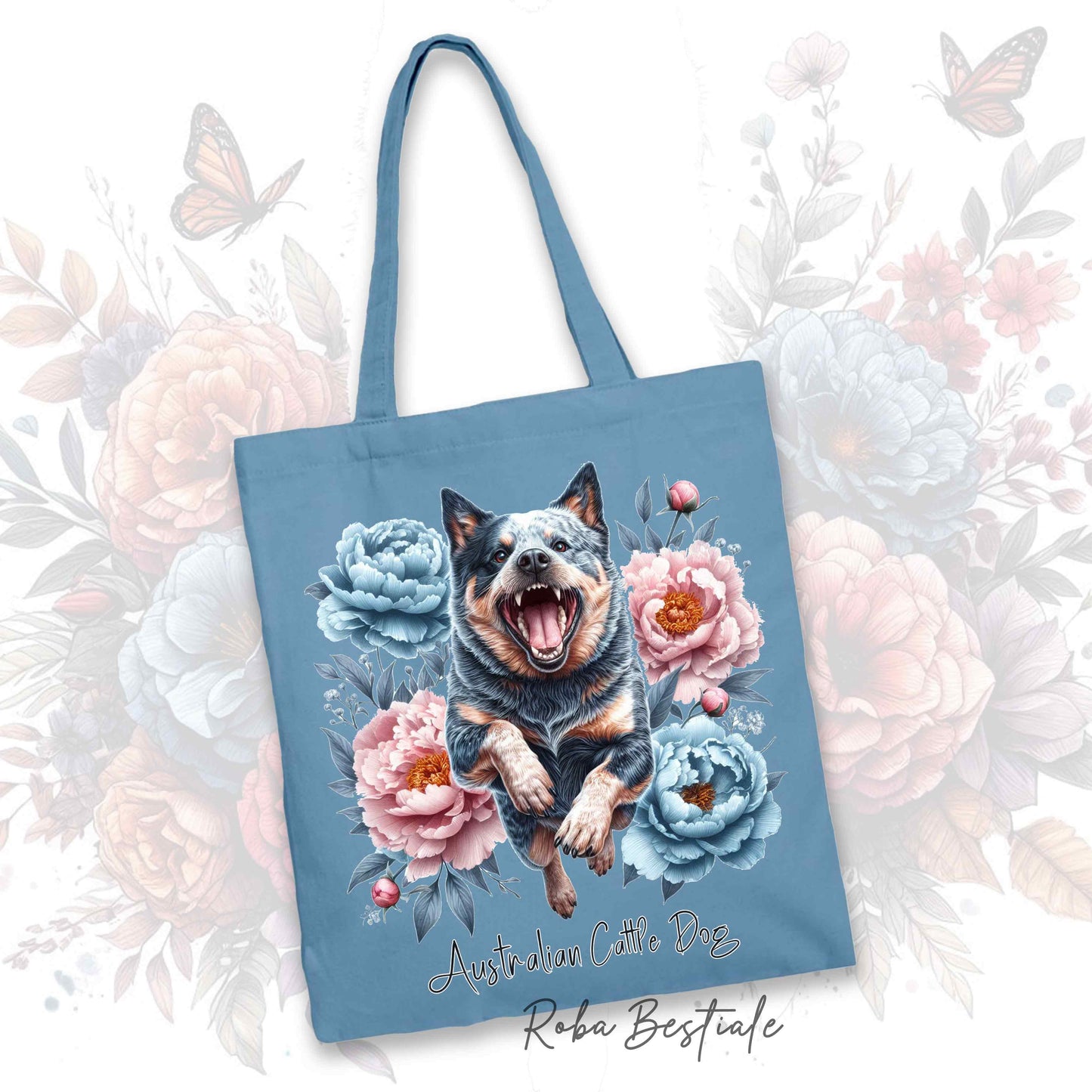 Shopper PEONY - AUSTRALIAN CATTLE DOG Blue - Diversi colori disponibili - 100% Cotone
