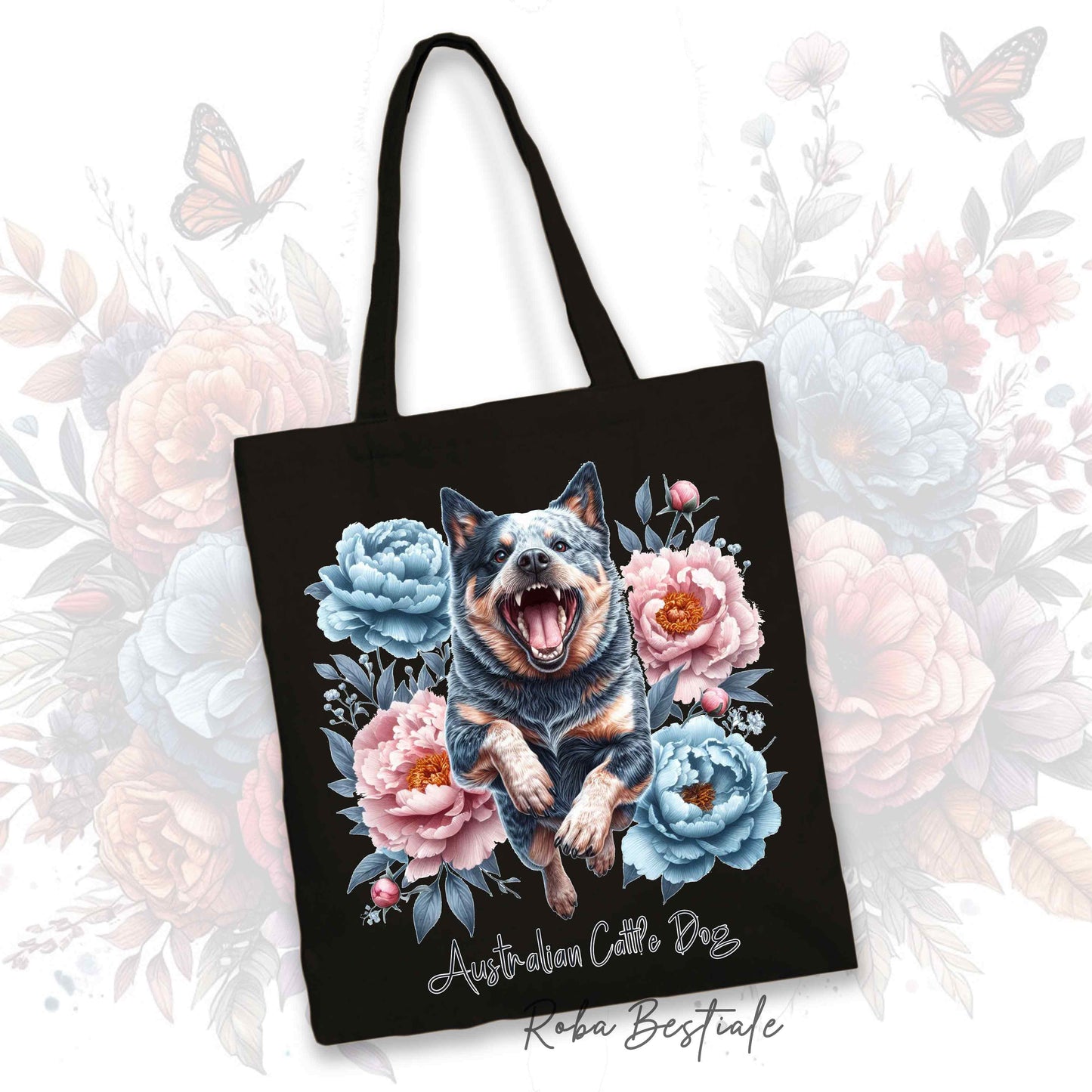 Shopper PEONY - AUSTRALIAN CATTLE DOG Blue - Diversi colori disponibili - 100% Cotone