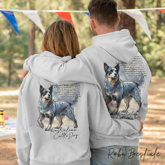 Felpa BEHAVIOR - AUSTRALIAN CATTLE DOG Blue - Standard FCI - Unisex - Grigia - dalla XS alla 3XL