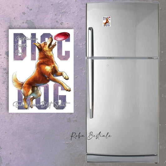 Calamita APTITUDE - DISC DOG - AUSTRALIAN CATTLE DOG Red - in MDF - 7x5 cm