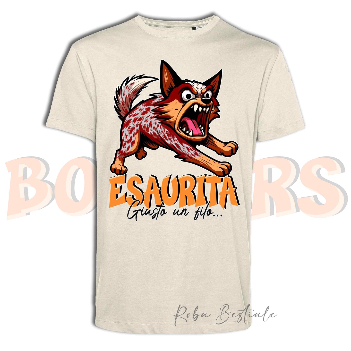 T-Shirt BONKERS - ESAURITA - AUSTRALIAN CATTLE DOG Red - Uomo o Donna - dalla XS alla 5XL