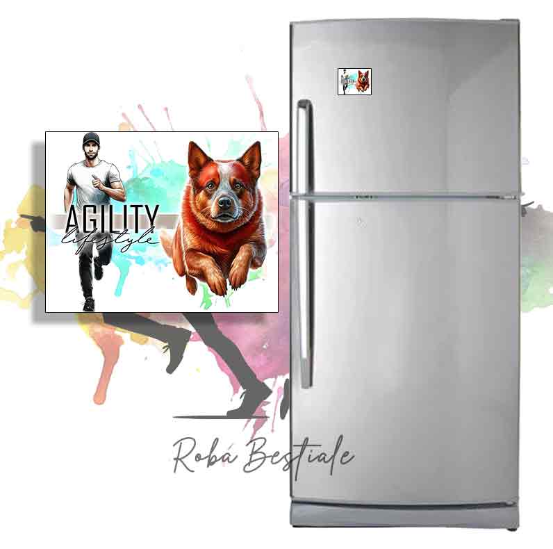 AGILITY Lifestyle Magnet - AUSTRALIAN CATTLE DOG Red - Design "GIRL" or "BOY"