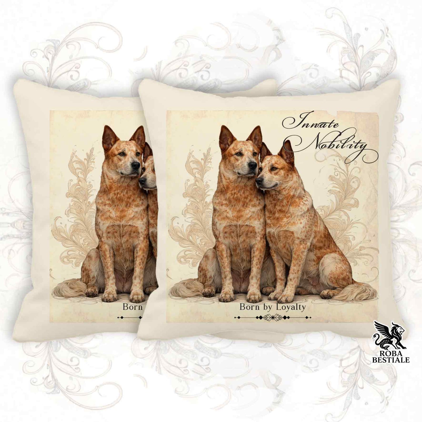Cuscino NOBILITY - AUSTRALIAN CATTLE DOG Red - 100% Tela di Cotone - 40x40 cm