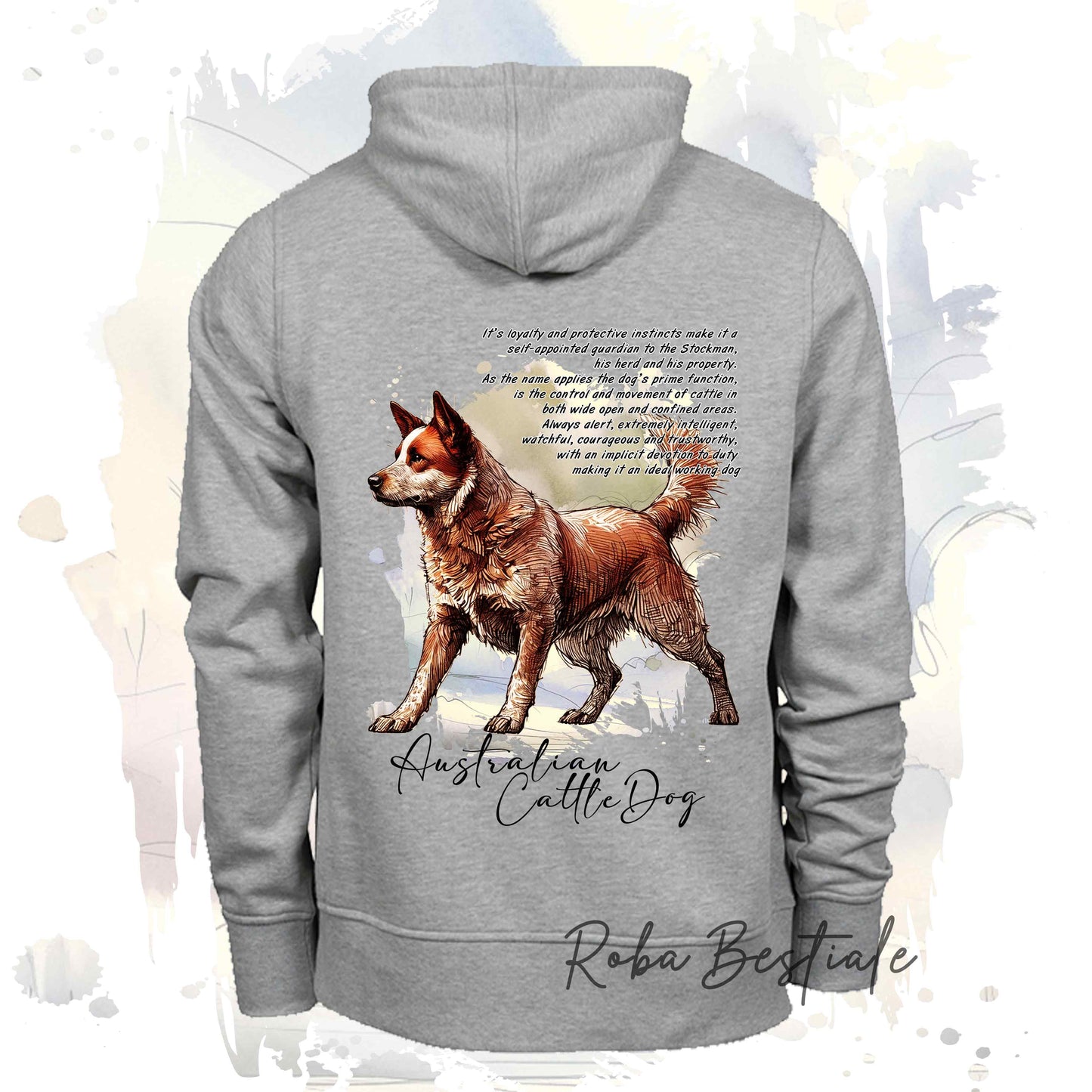 Felpa BEHAVIOR - AUSTRALIAN CATTLE DOG Red - Standard FCI - Unisex - Grigia - dalla XS alla 3XL