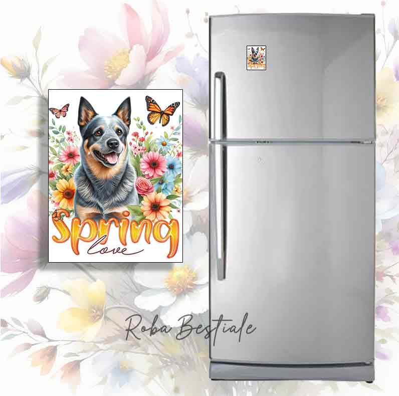 SPRING LOVE magnet - AUSTRALIAN CATTLE DOG Blue