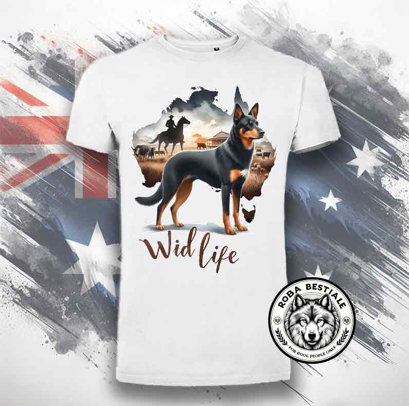 T-shirt AUSTRALIA Wild Life - AUSTRALIAN KELPIE Black & Tan