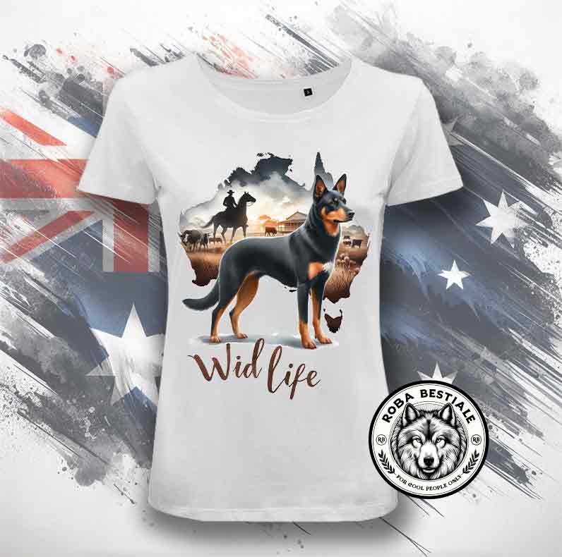 T-shirt AUSTRALIA Wild Life - AUSTRALIAN KELPIE Black & Tan