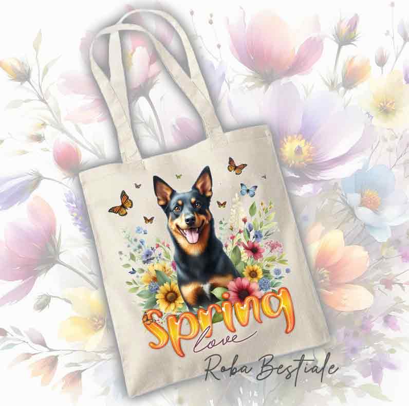 SPRING LOVE Shopper - AUSTRALIAN KELPIE Black Tricolor