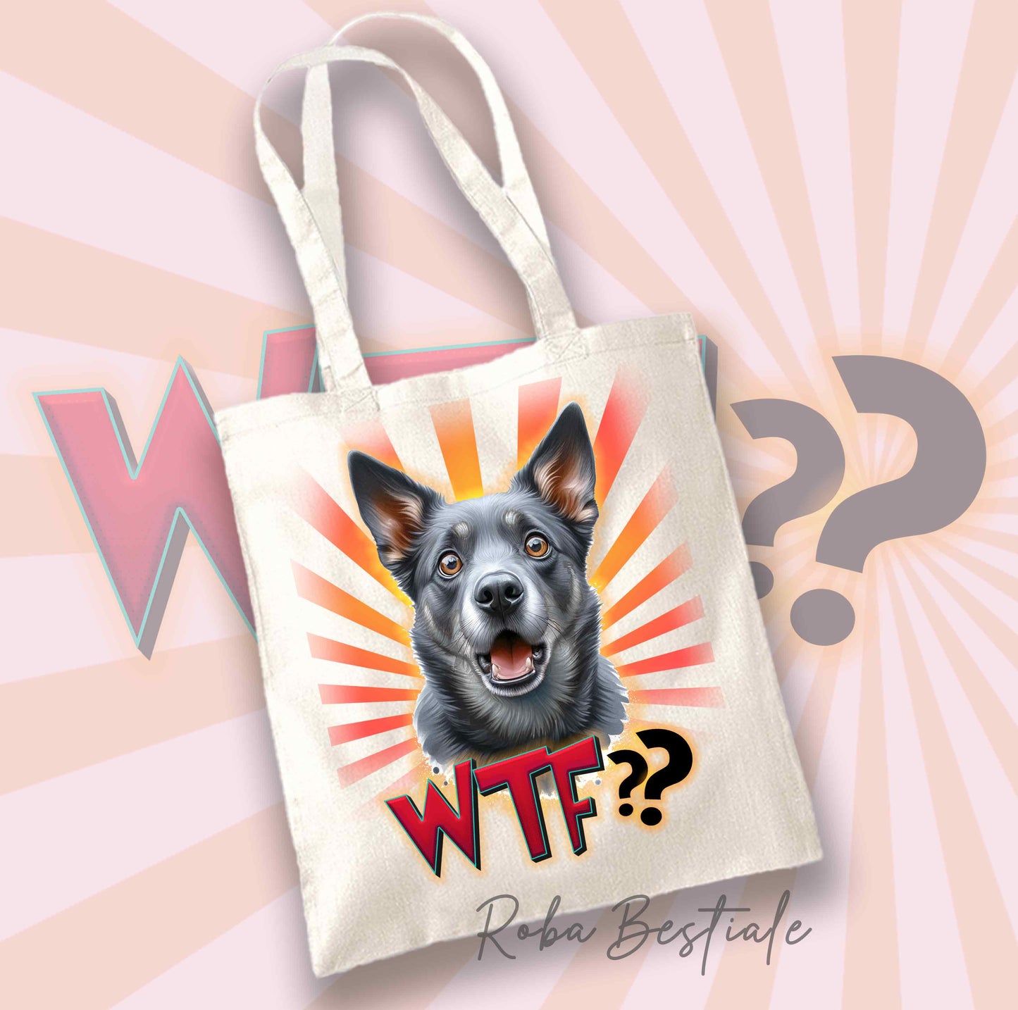 Shopper WTF?? - AUSTRALIAN KELPIE Blue - Diversi colori disponibili, 100% Cotone