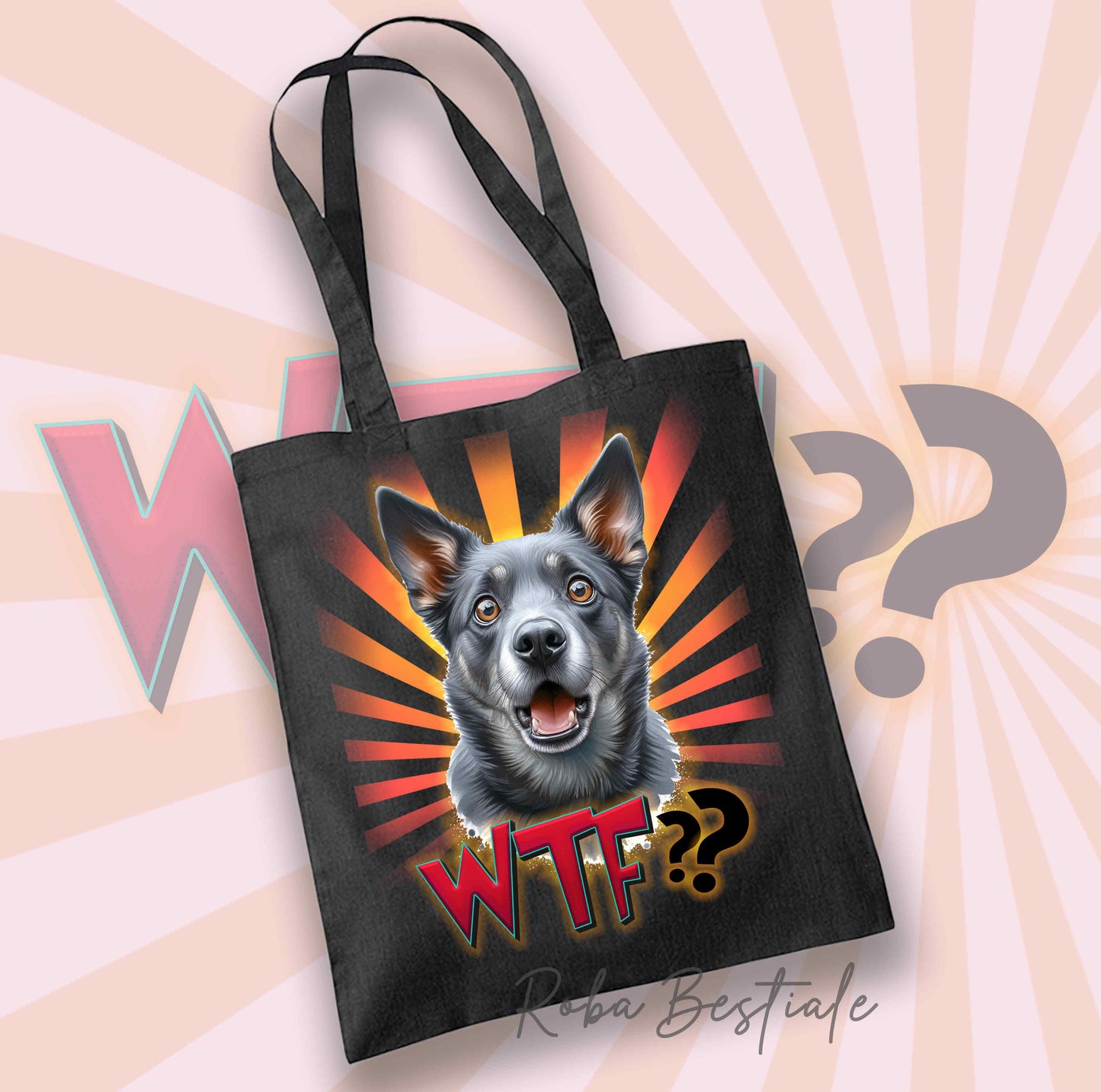 Shopper WTF?? - AUSTRALIAN KELPIE Blue - Diversi colori disponibili, 100% Cotone