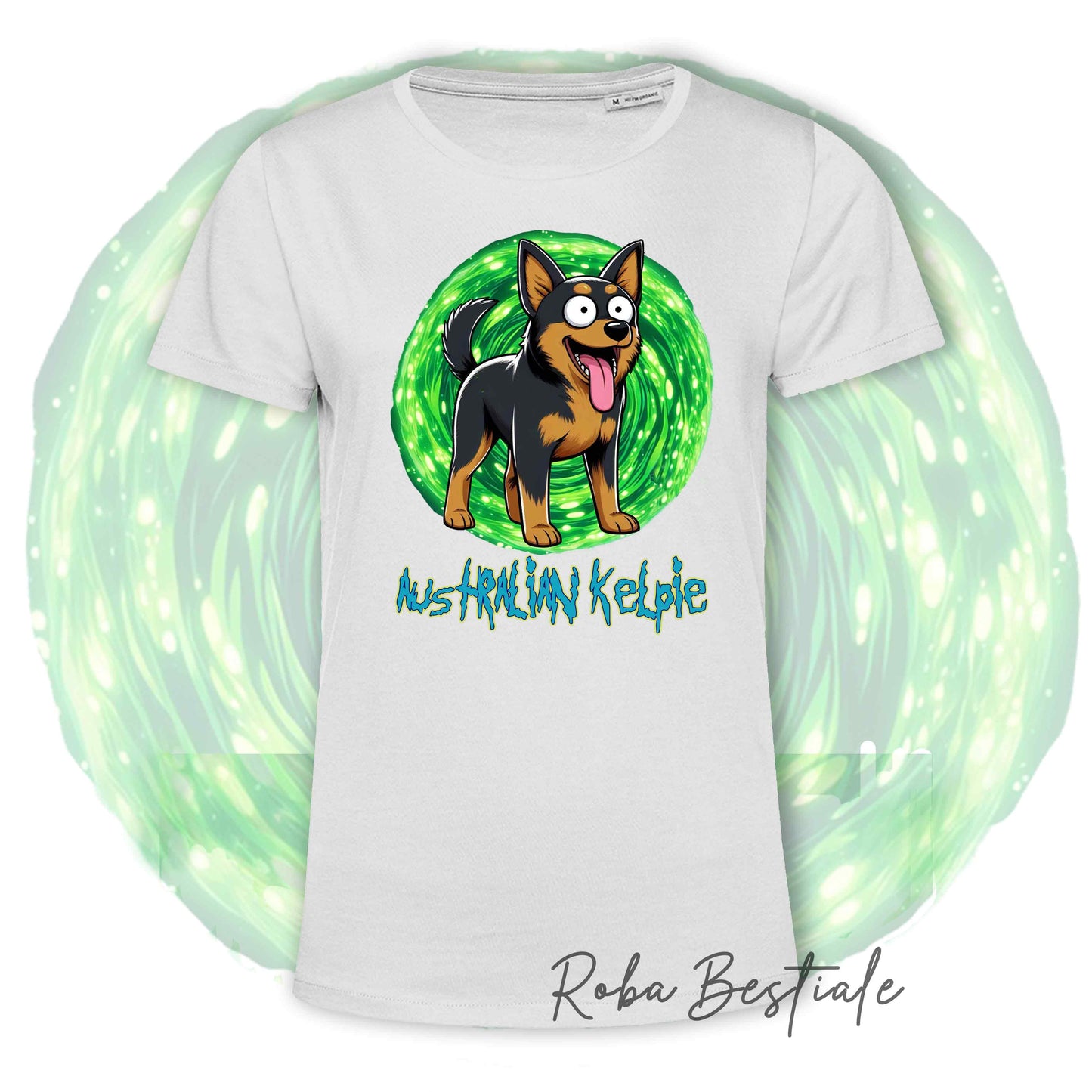 RICK & MORTY T-Shirt - AUSTRALIAN KELPIE Black & Tan - White or Black - XS to 5XL