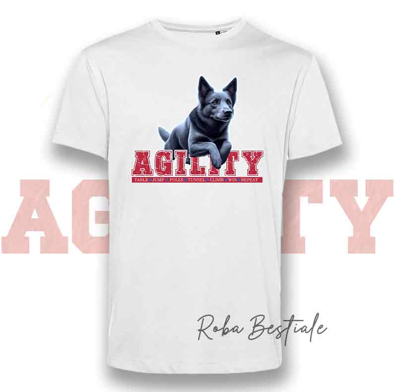 T-Shirt AGILITY PATH - AUSTRALIAN KELPIE Blue - Bianca o Nera - Uomo o Donna - dalla XS alla 5XL