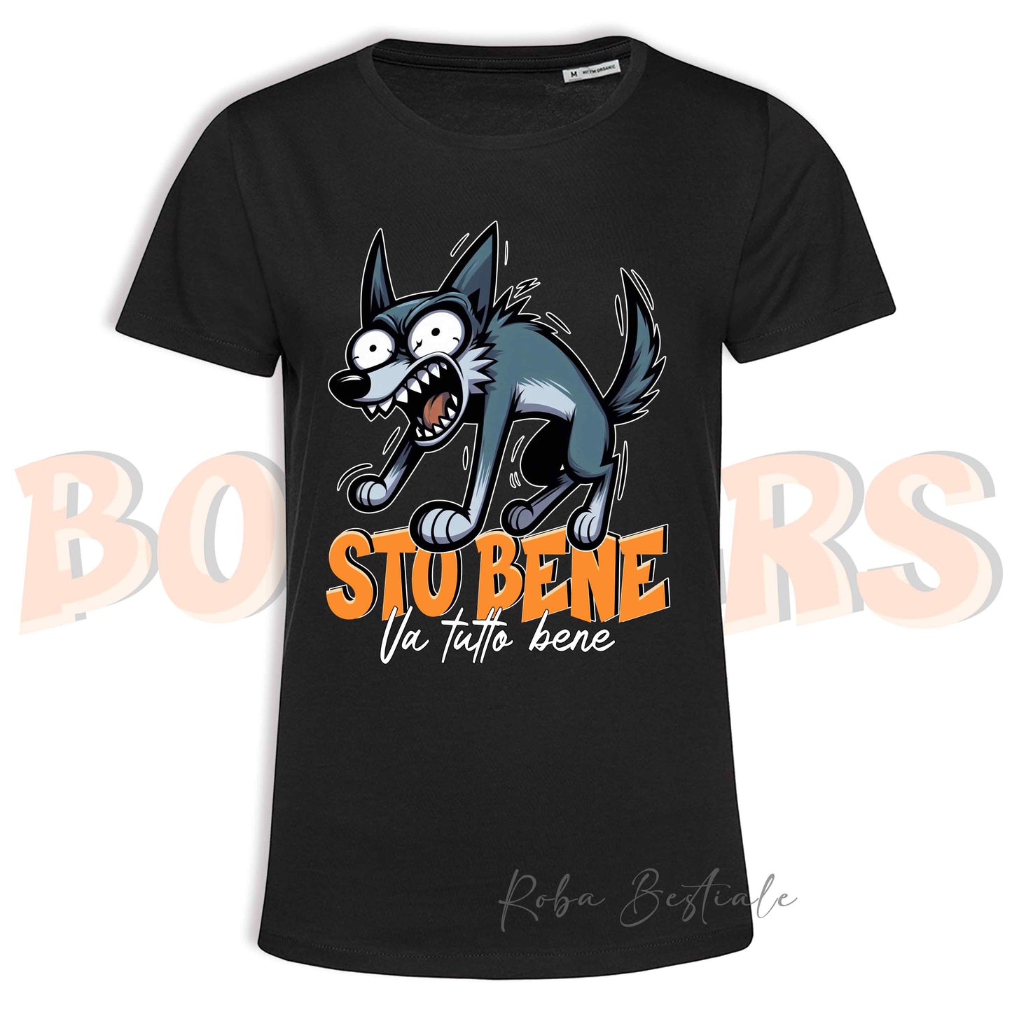 T-Shirt BONKERS - STO BENE - AUSTRALIAN KELPIE Blue Cenere - Uomo o Donna - dalla XS alla 5XL