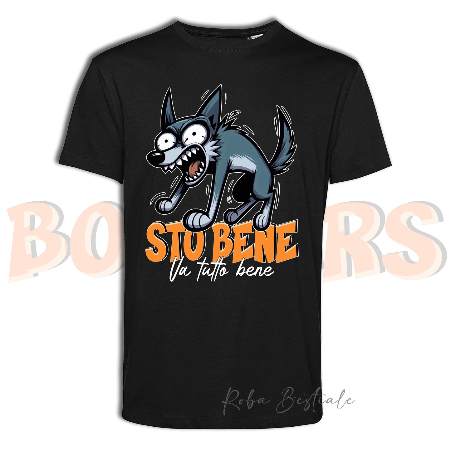 T-Shirt BONKERS - STO BENE - AUSTRALIAN KELPIE Blue Cenere - Uomo o Donna - dalla XS alla 5XL