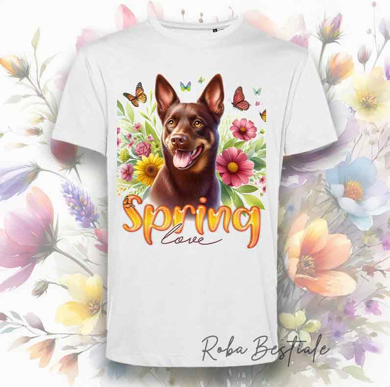 SPRING LOVE T-Shirt - AUSTRALIAN KELPIE Chocolate
