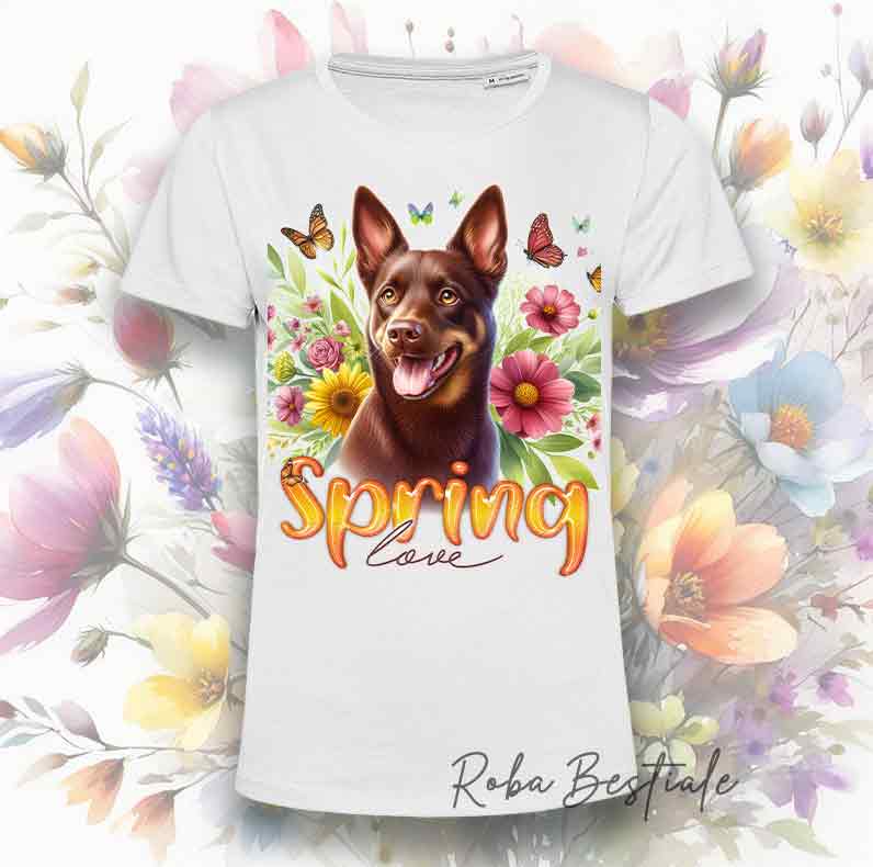 SPRING LOVE T-Shirt - AUSTRALIAN KELPIE Chocolate