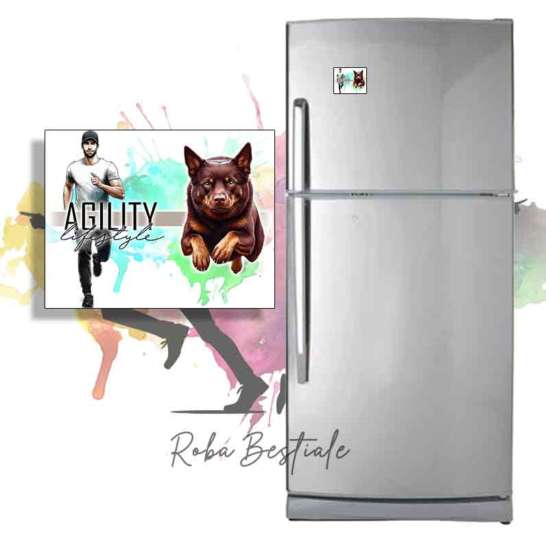 AGILITY Lifestyle Magnet - AUSTRALIAN KELPIE Chocolate - Design "GIRL" or "BOY"