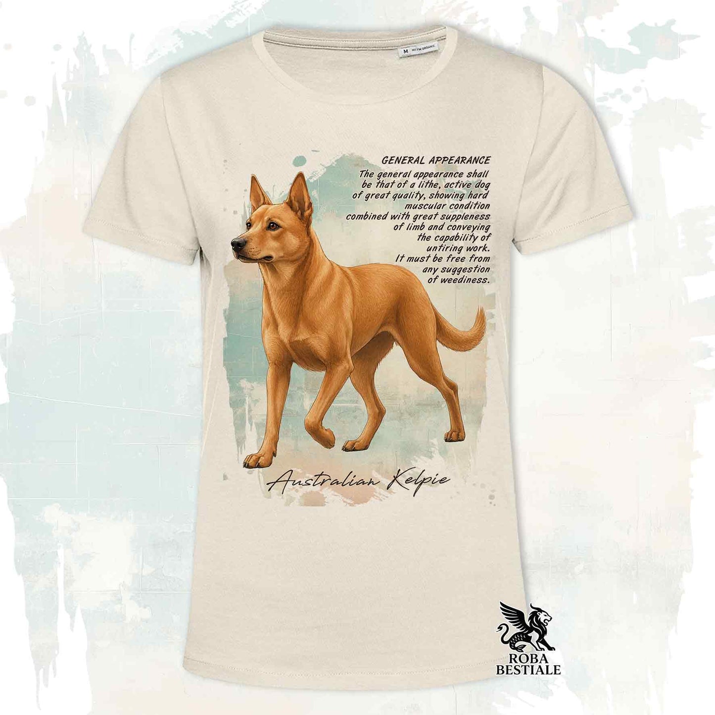 T-Shirt APPEARANCE - AUSTRALIAN KELPIE Fulvo - Bianca o Beige, da Uomo o da Donna - dalla XS alla 5XL